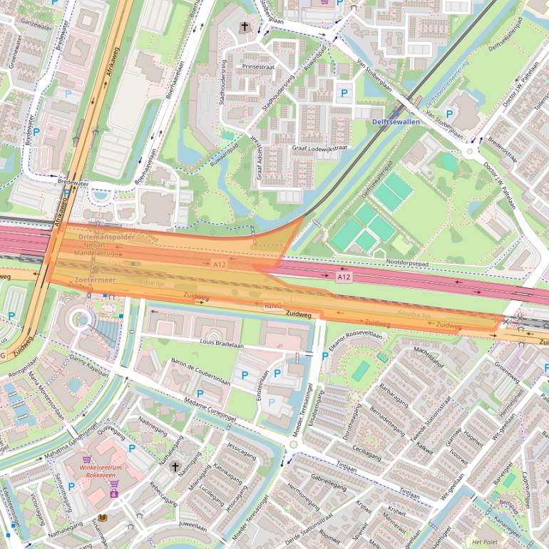 Kaart van postcodegebied 2719EZ.