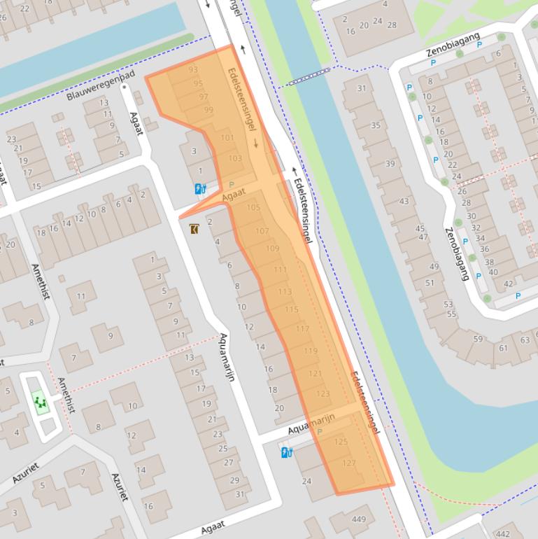 Kaart van postcodegebied 2719GA.