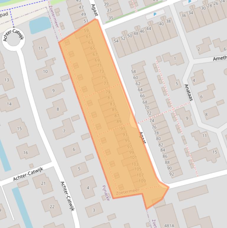 Kaart van postcodegebied 2719GC.