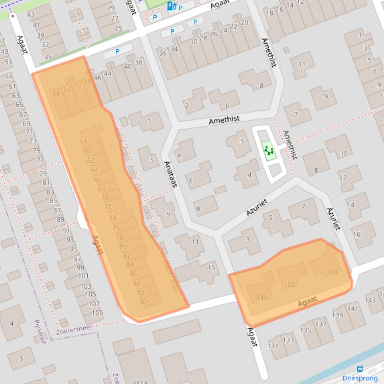 Kaart van postcodegebied 2719GG.