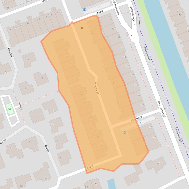 Kaart van postcodegebied 2719GH.