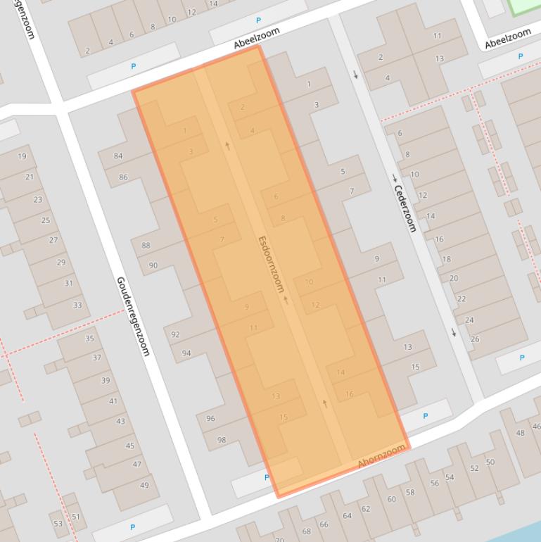 Kaart van postcodegebied 2719GN.