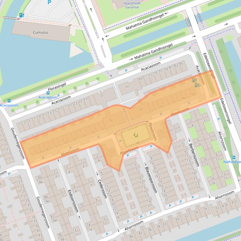 Kaart van postcodegebied 2719GT.