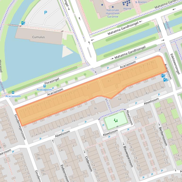 Kaart van postcodegebied 2719GV.