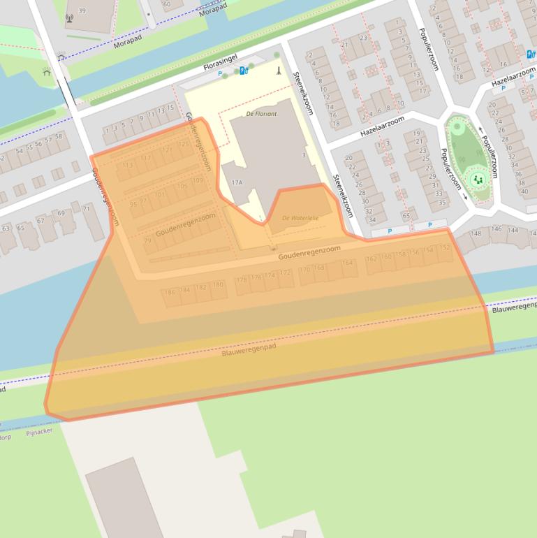 Kaart van postcodegebied 2719HE.