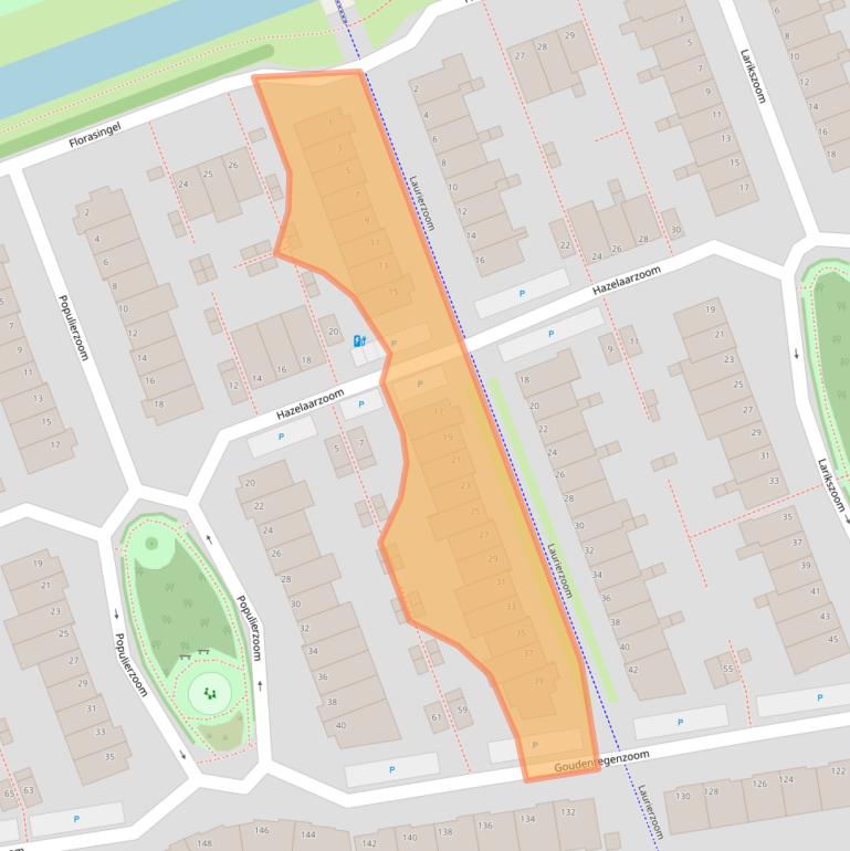 Kaart van postcodegebied 2719HJ.