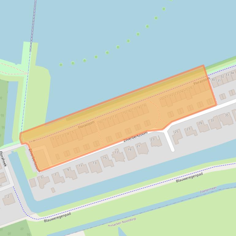 Kaart van postcodegebied 2719HR.