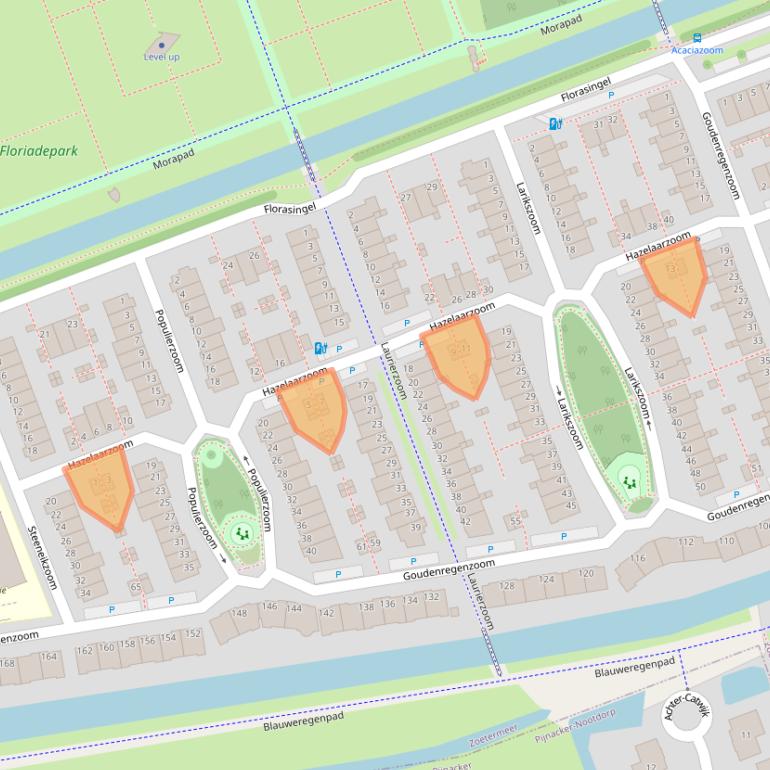 Kaart van postcodegebied 2719HT.
