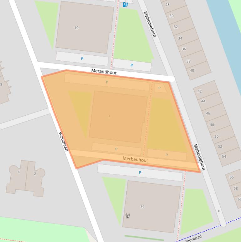 Kaart van postcodegebied 2719JC.