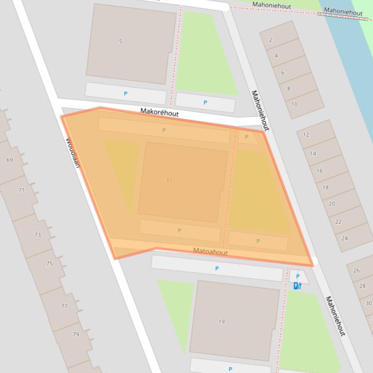 Kaart van postcodegebied 2719JE.