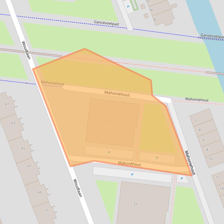 Kaart van postcodegebied 2719JG.