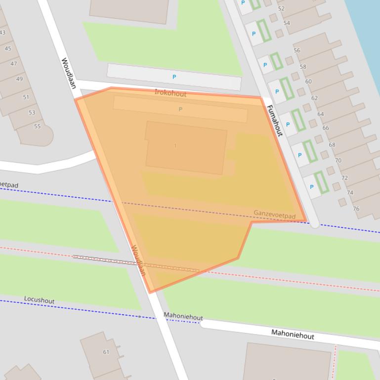 Kaart van postcodegebied 2719JN.