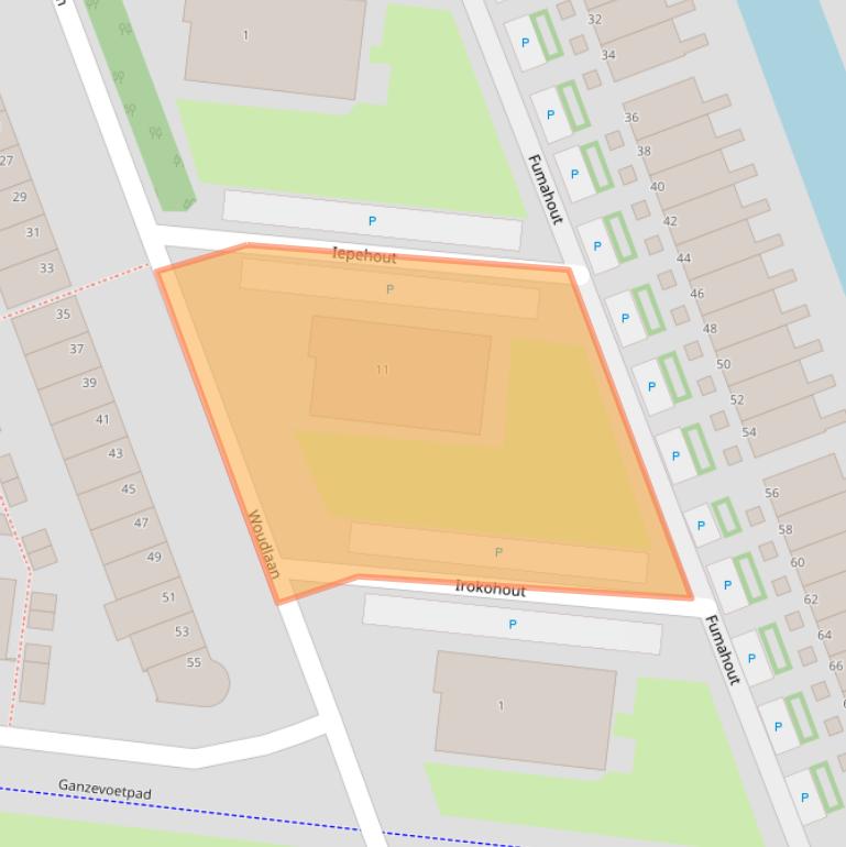 Kaart van postcodegebied 2719JP.