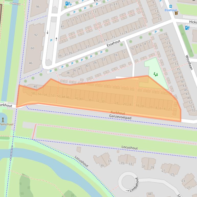 Kaart van postcodegebied 2719JX.