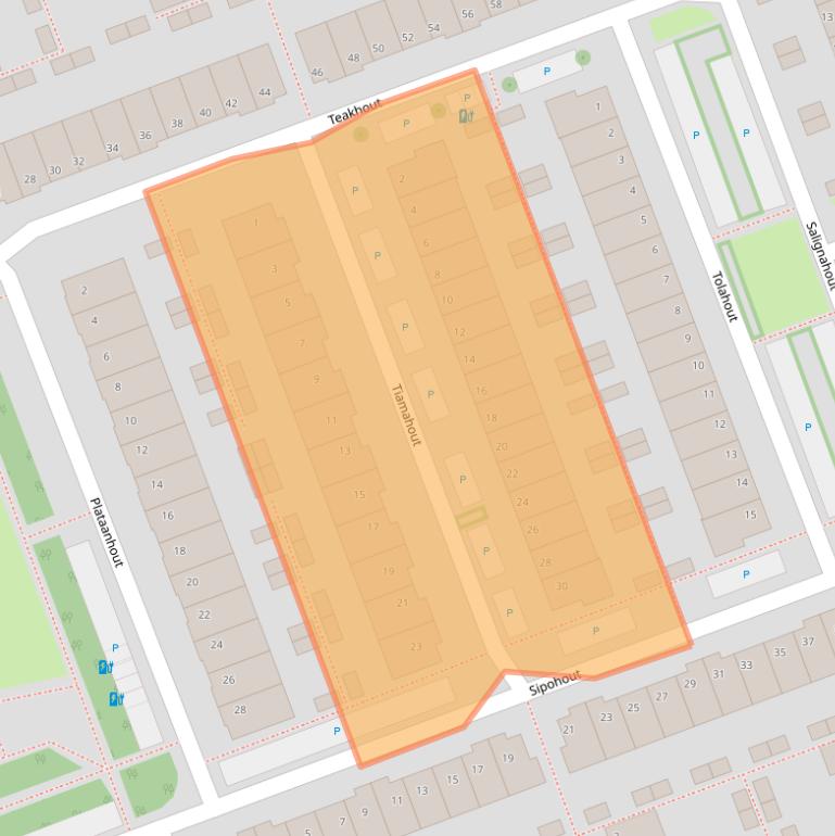 Kaart van postcodegebied 2719KJ.
