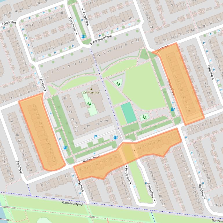 Kaart van postcodegebied 2719KK.