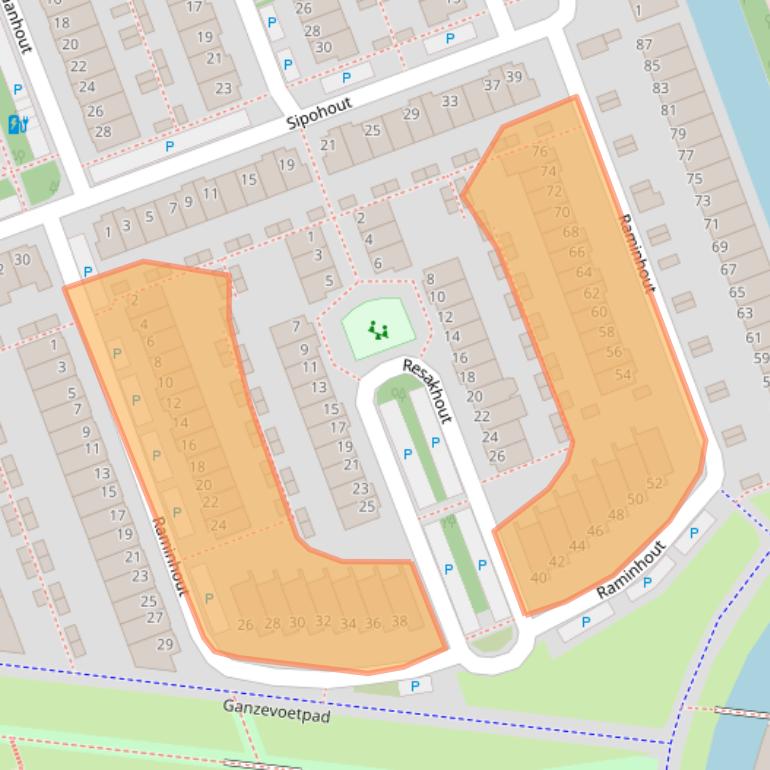 Kaart van postcodegebied 2719KN.