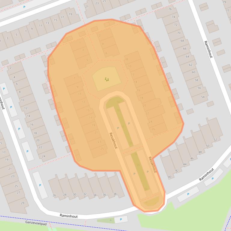Kaart van postcodegebied 2719KP.
