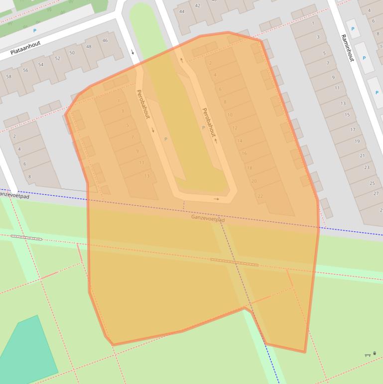 Kaart van postcodegebied 2719KR.