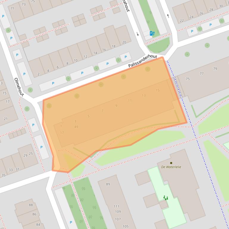 Kaart van postcodegebied 2719KX.