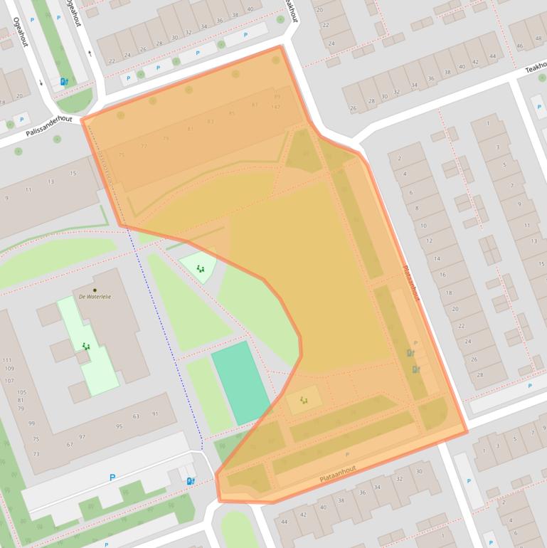 Kaart van postcodegebied 2719KZ.