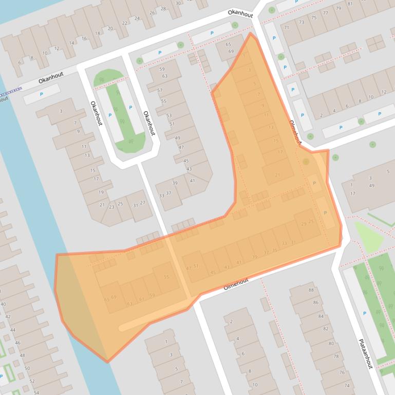 Kaart van postcodegebied 2719LA.