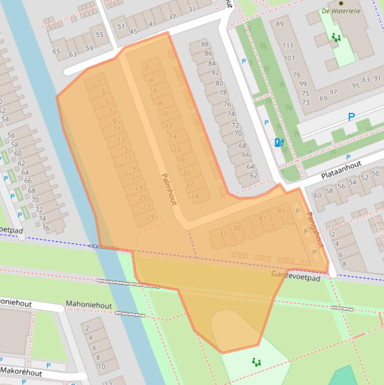Kaart van postcodegebied 2719LB.