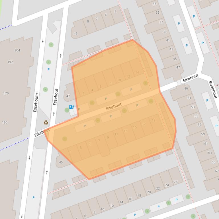 Kaart van postcodegebied 2719MB.