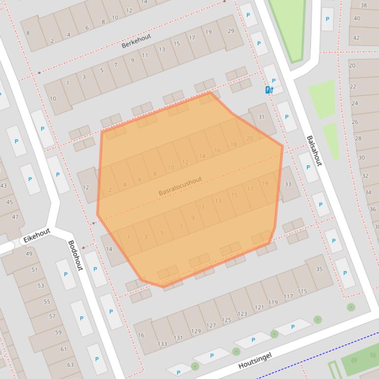 Kaart van postcodegebied 2719MH.