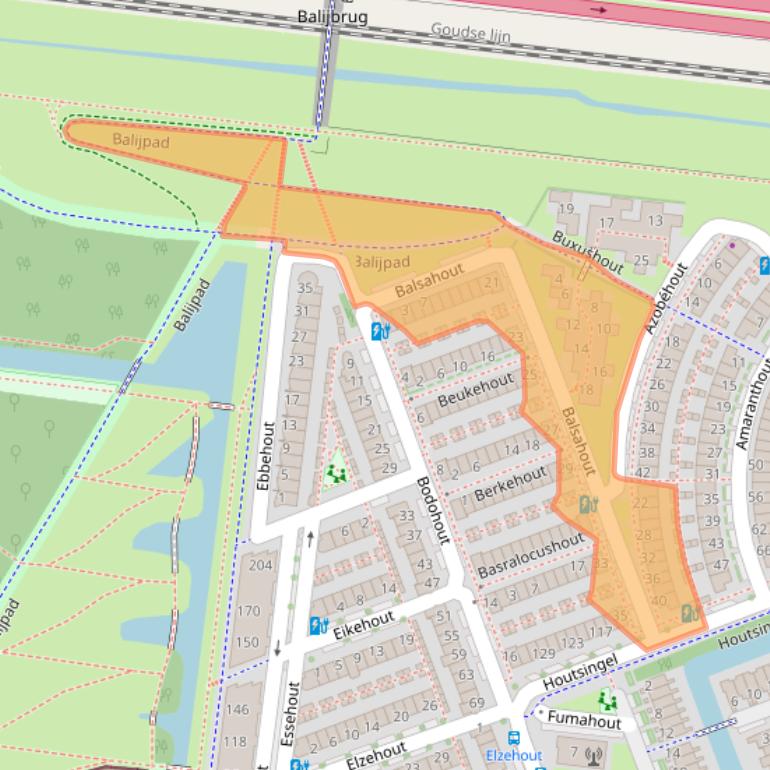 Kaart van postcodegebied 2719MJ.