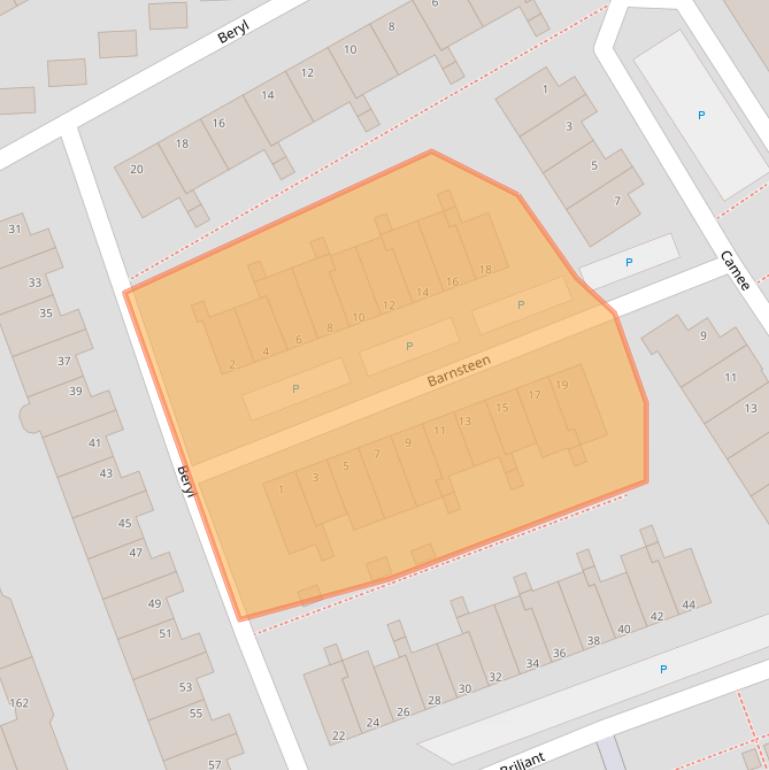Kaart van postcodegebied 2719RR.
