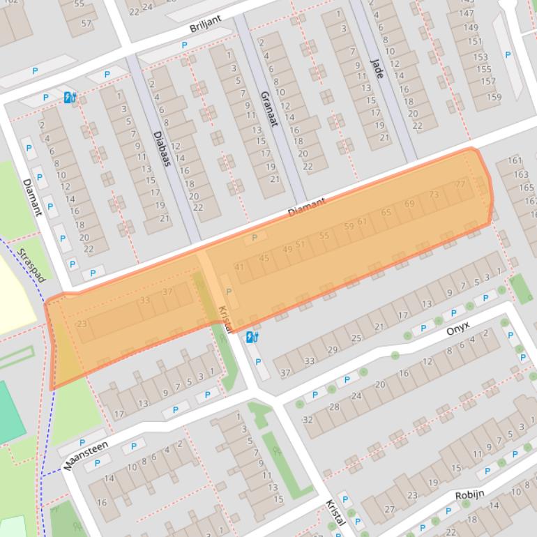 Kaart van postcodegebied 2719RZ.