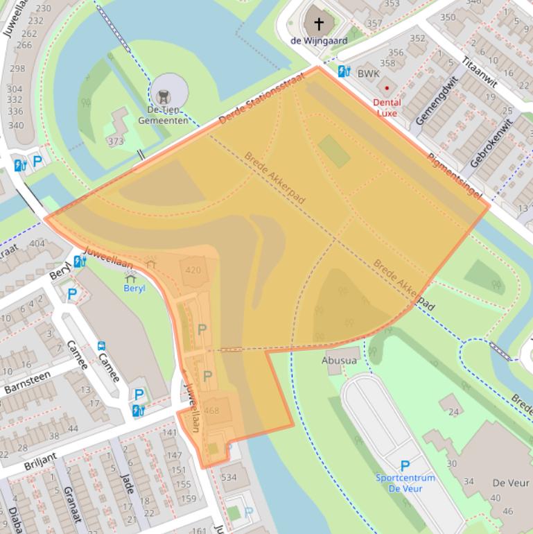 Kaart van postcodegebied 2719SZ.