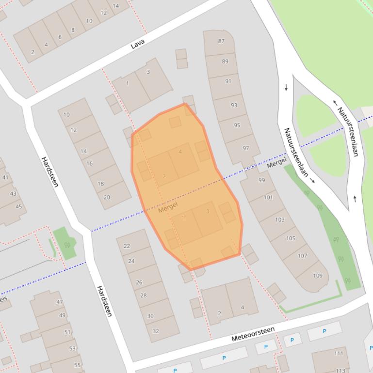 Kaart van postcodegebied 2719TE.