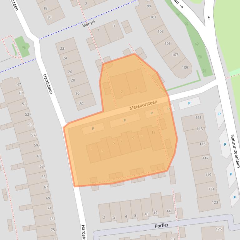 Kaart van postcodegebied 2719TG.