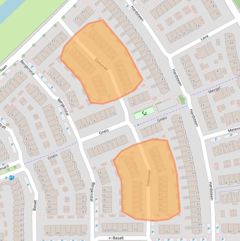 Kaart van postcodegebied 2719TK.