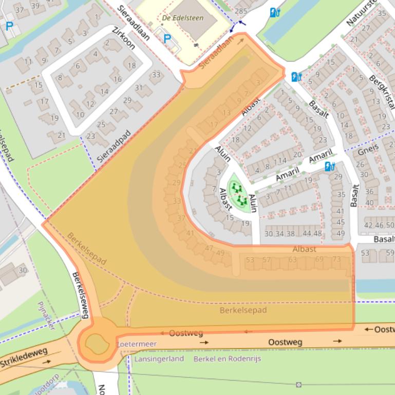 Kaart van postcodegebied 2719TV.