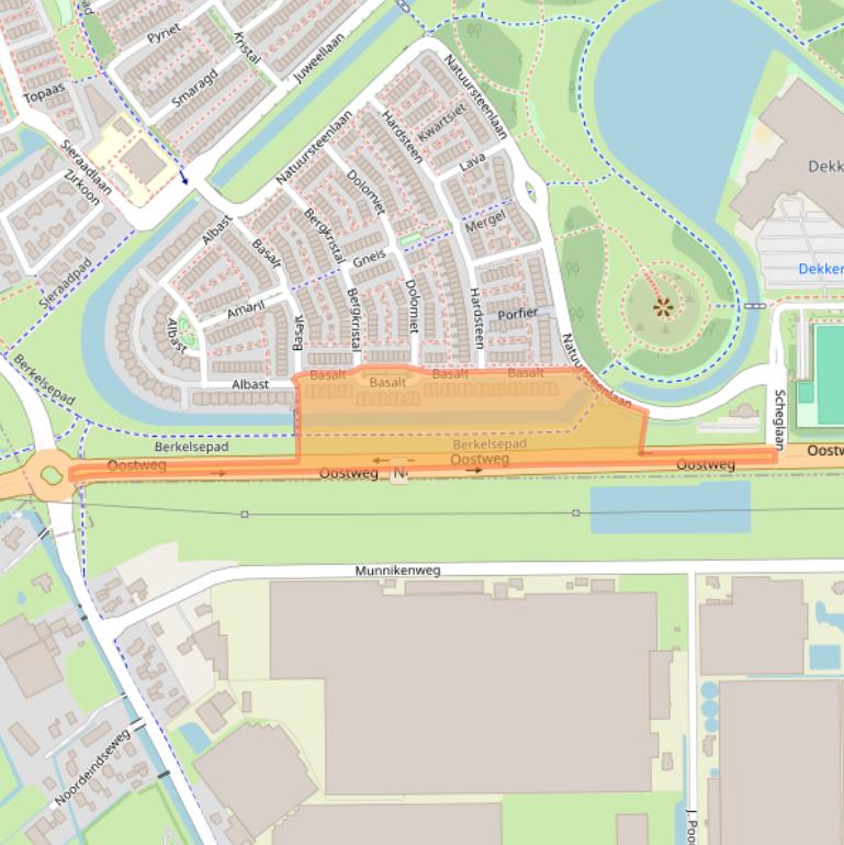Kaart van postcodegebied 2719TW.