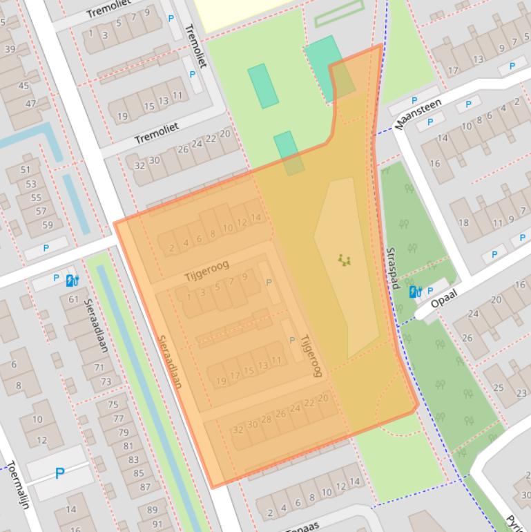 Kaart van postcodegebied 2719VE.
