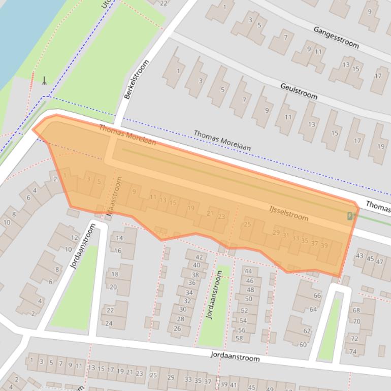 Kaart van postcodegebied 2721AW.