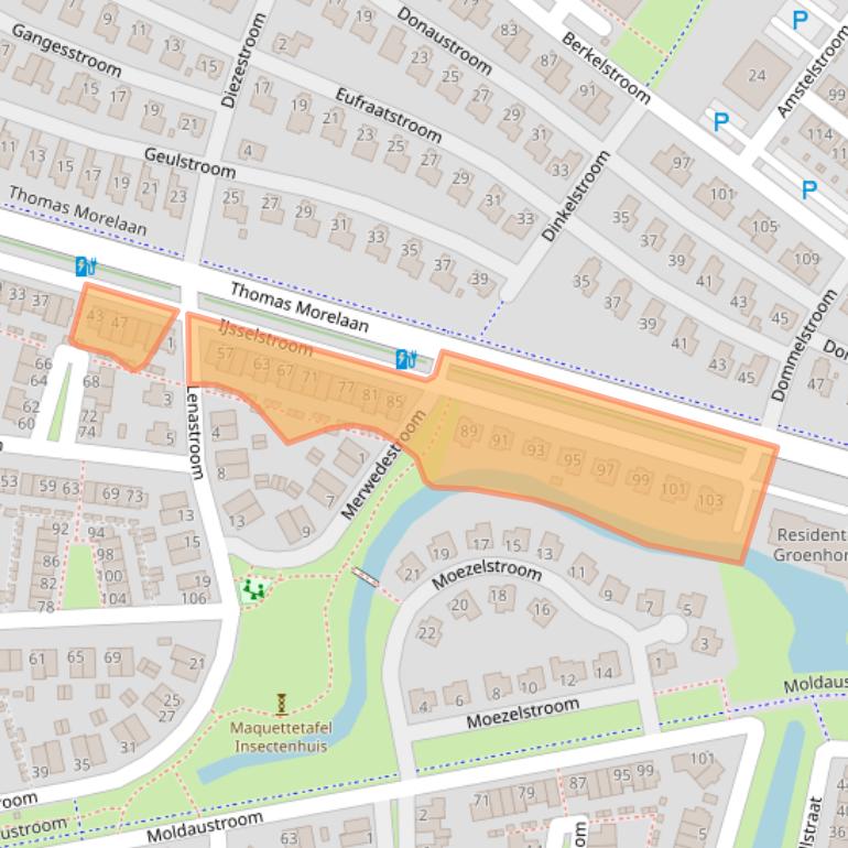 Kaart van postcodegebied 2721AX.
