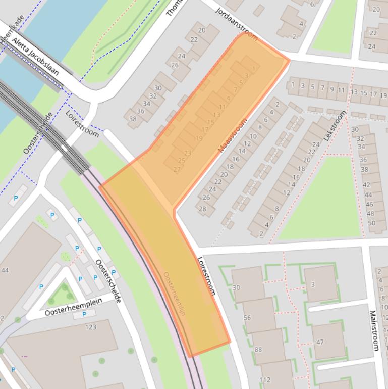 Kaart van postcodegebied 2721BA.