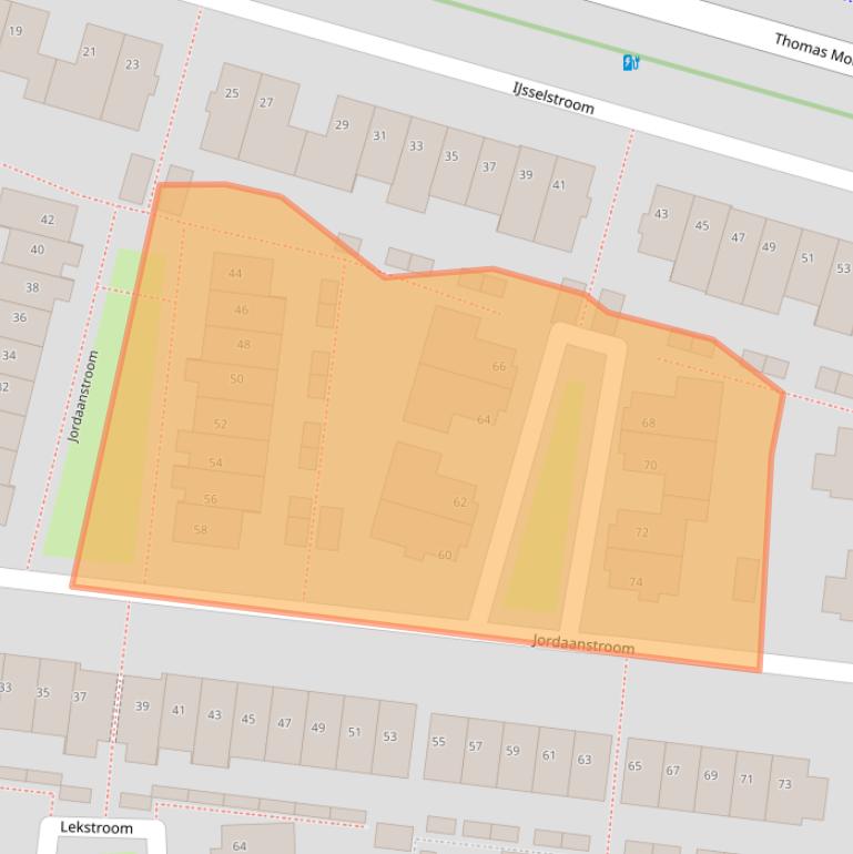 Kaart van postcodegebied 2721BD.