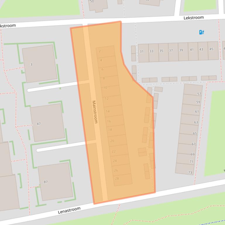 Kaart van postcodegebied 2721BM.