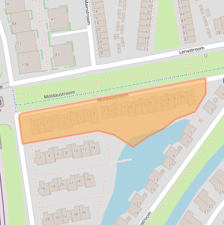 Kaart van postcodegebied 2721BX.