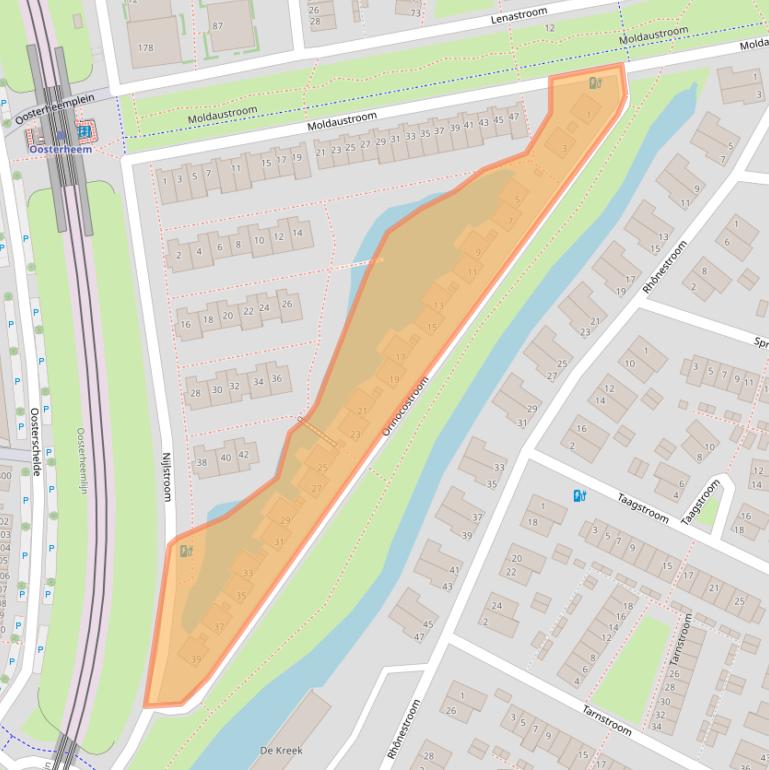 Kaart van postcodegebied 2721CB.