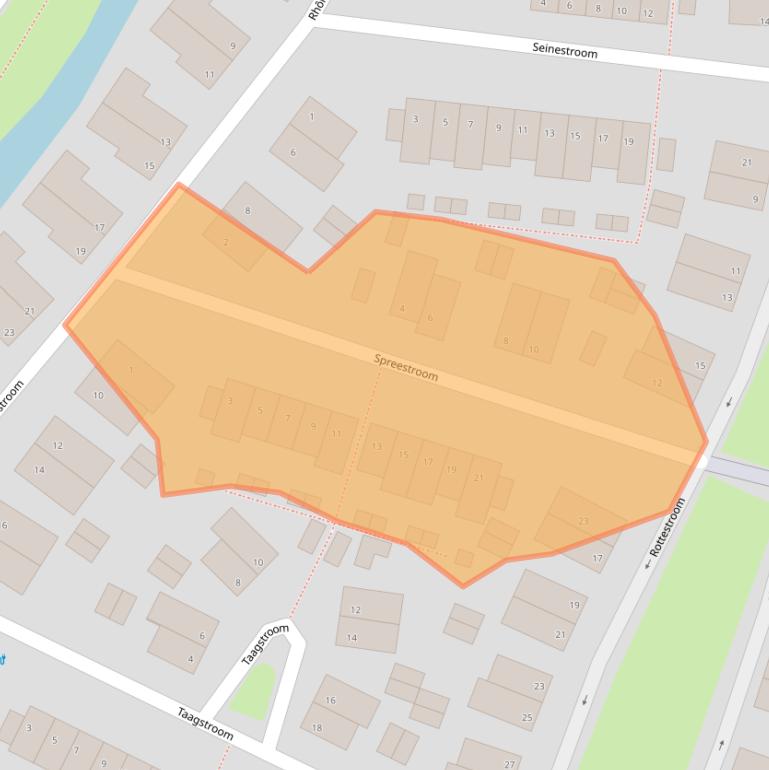 Kaart van postcodegebied 2721CG.