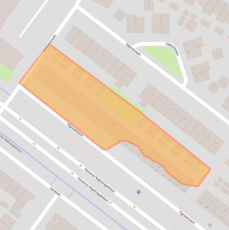 Kaart van postcodegebied 2721CP.