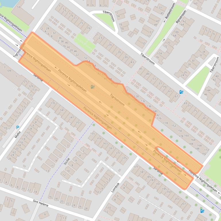 Kaart van postcodegebied 2721CR.