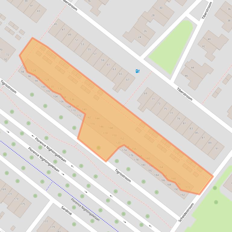 Kaart van postcodegebied 2721CS.